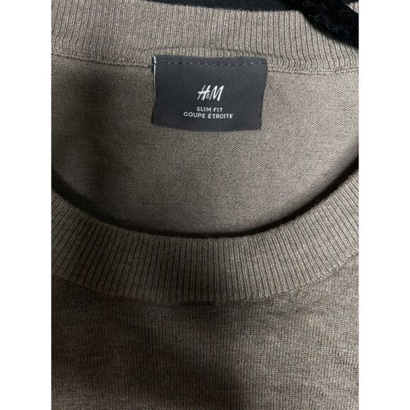 H&M Chocolate Brown Light Academia Crewneck Men's Sweater - Picture 4 of 5